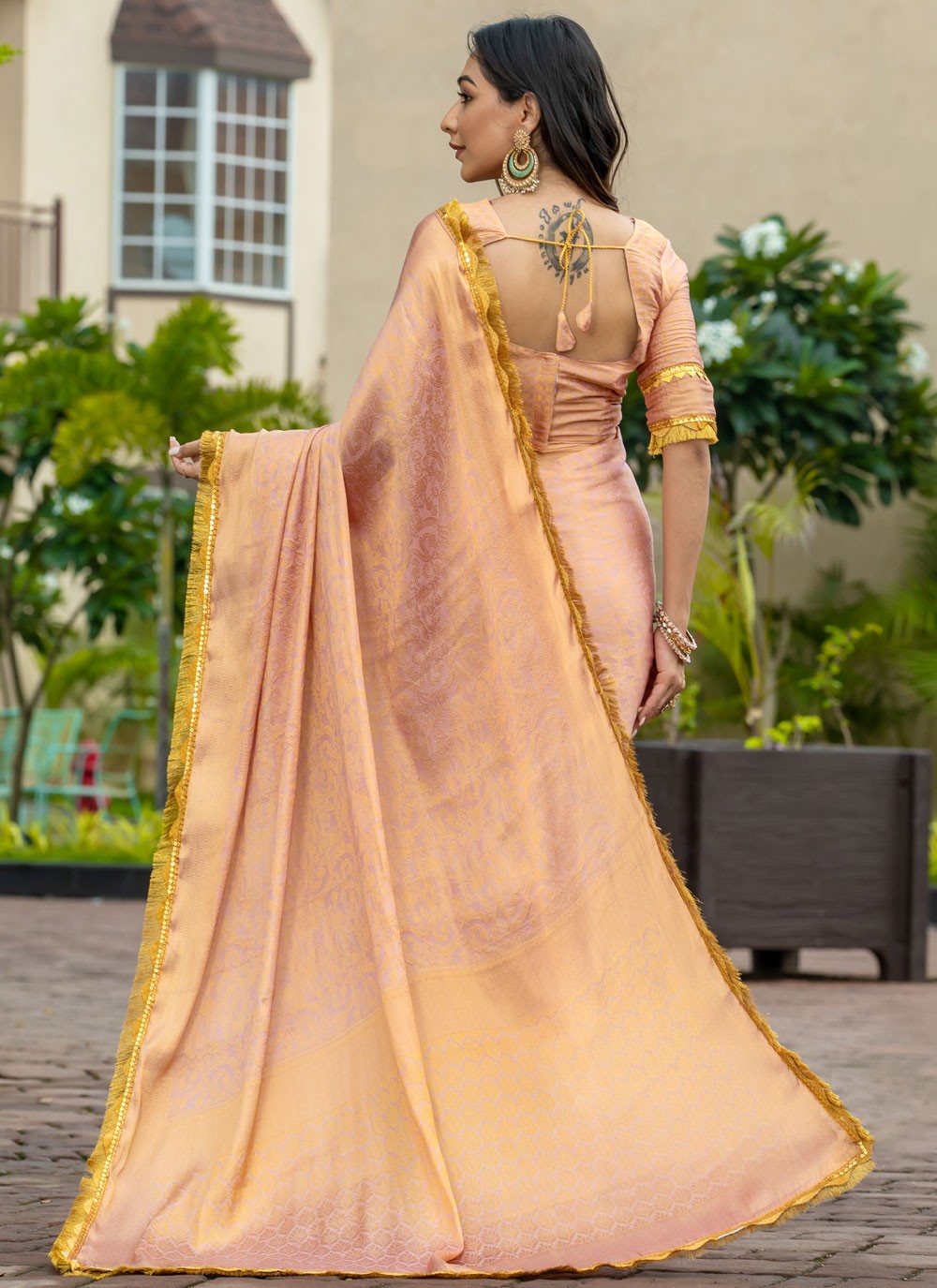 Woven Brocade Lavender Saree S14732