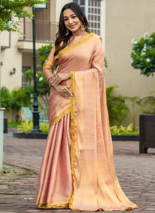 Woven Brocade Lavender Saree S14732