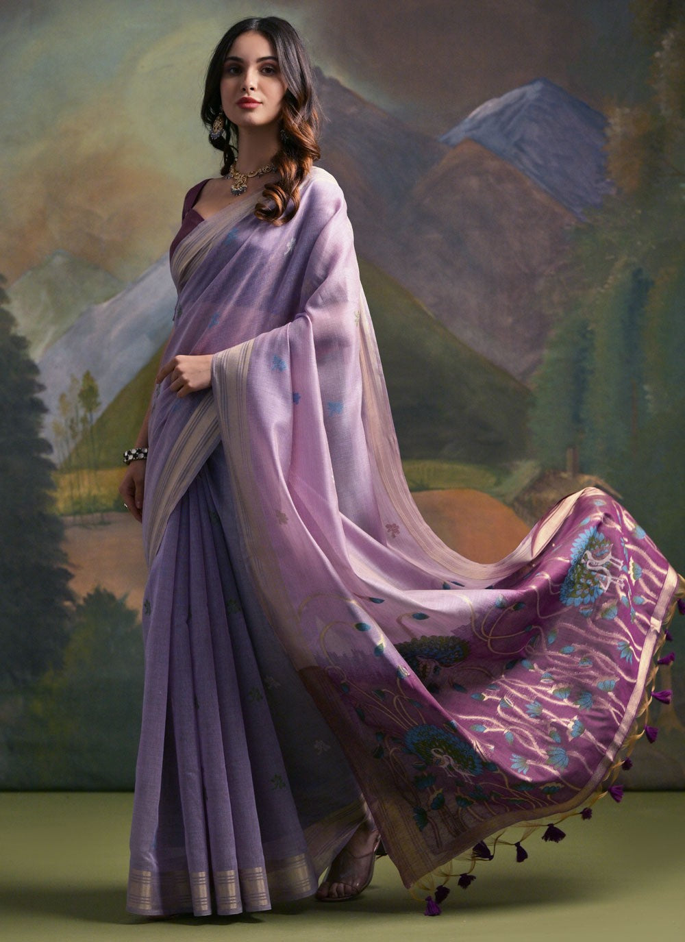 Thread, Woven Cotton Saree - S11910