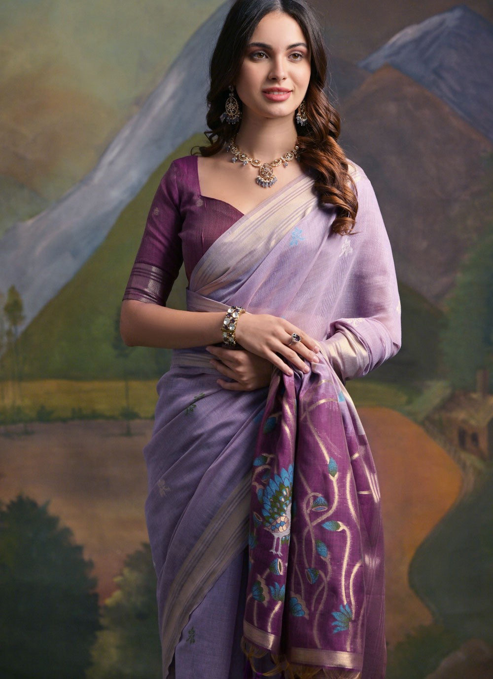 Thread, Woven Cotton Saree - S11910