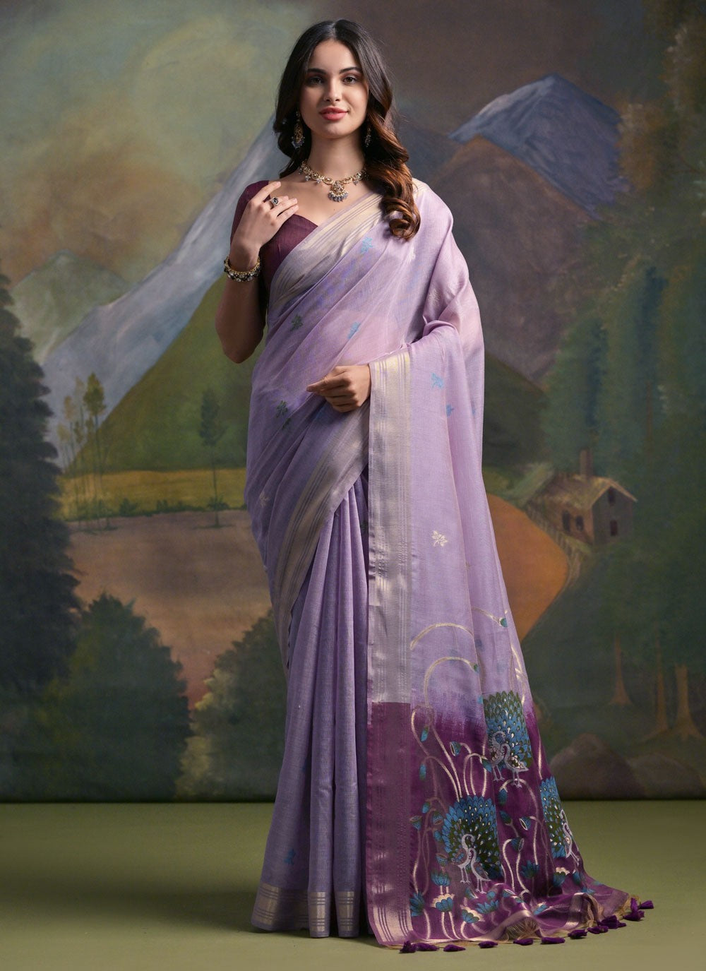 Thread, Woven Cotton Saree - S11910