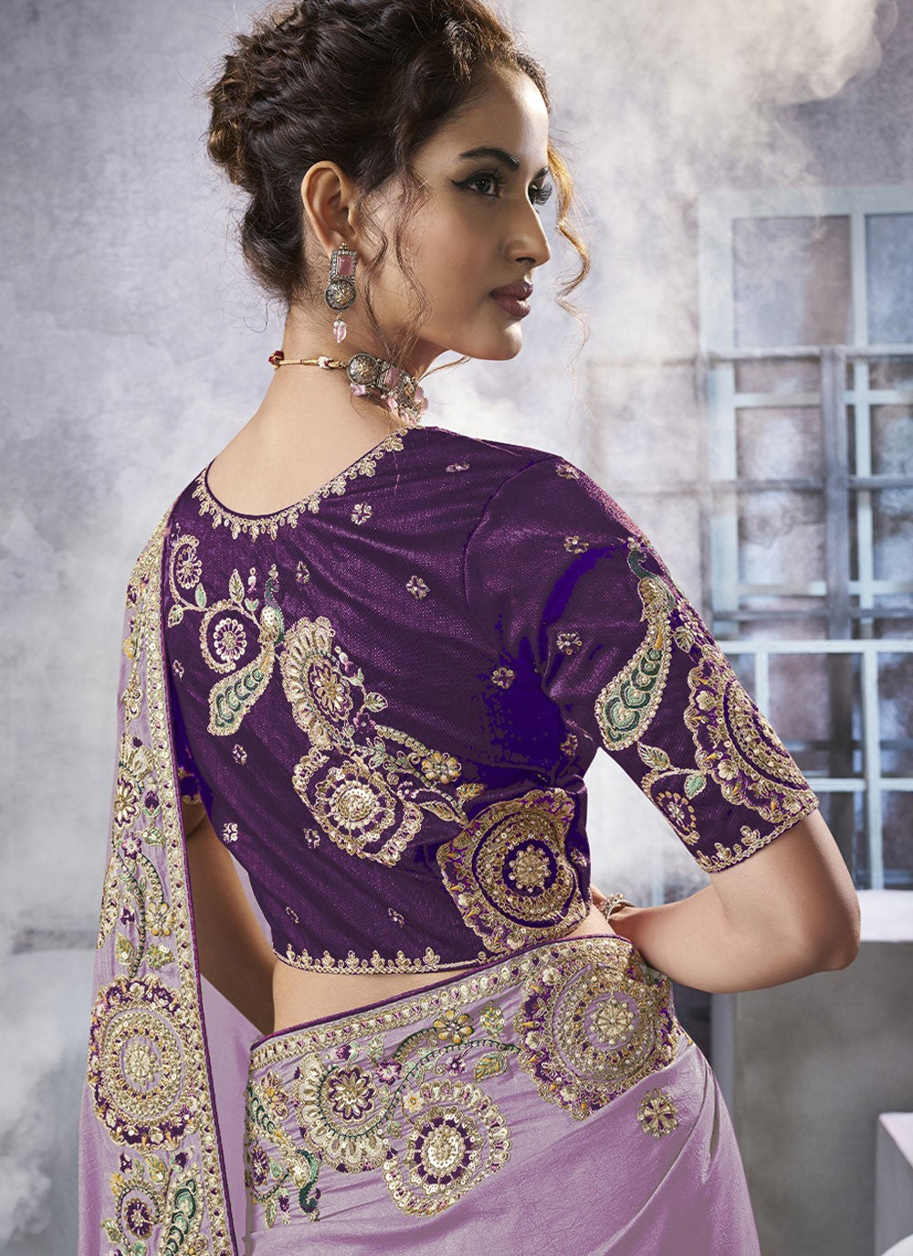 Diamond Crush Lavender Saree S13955