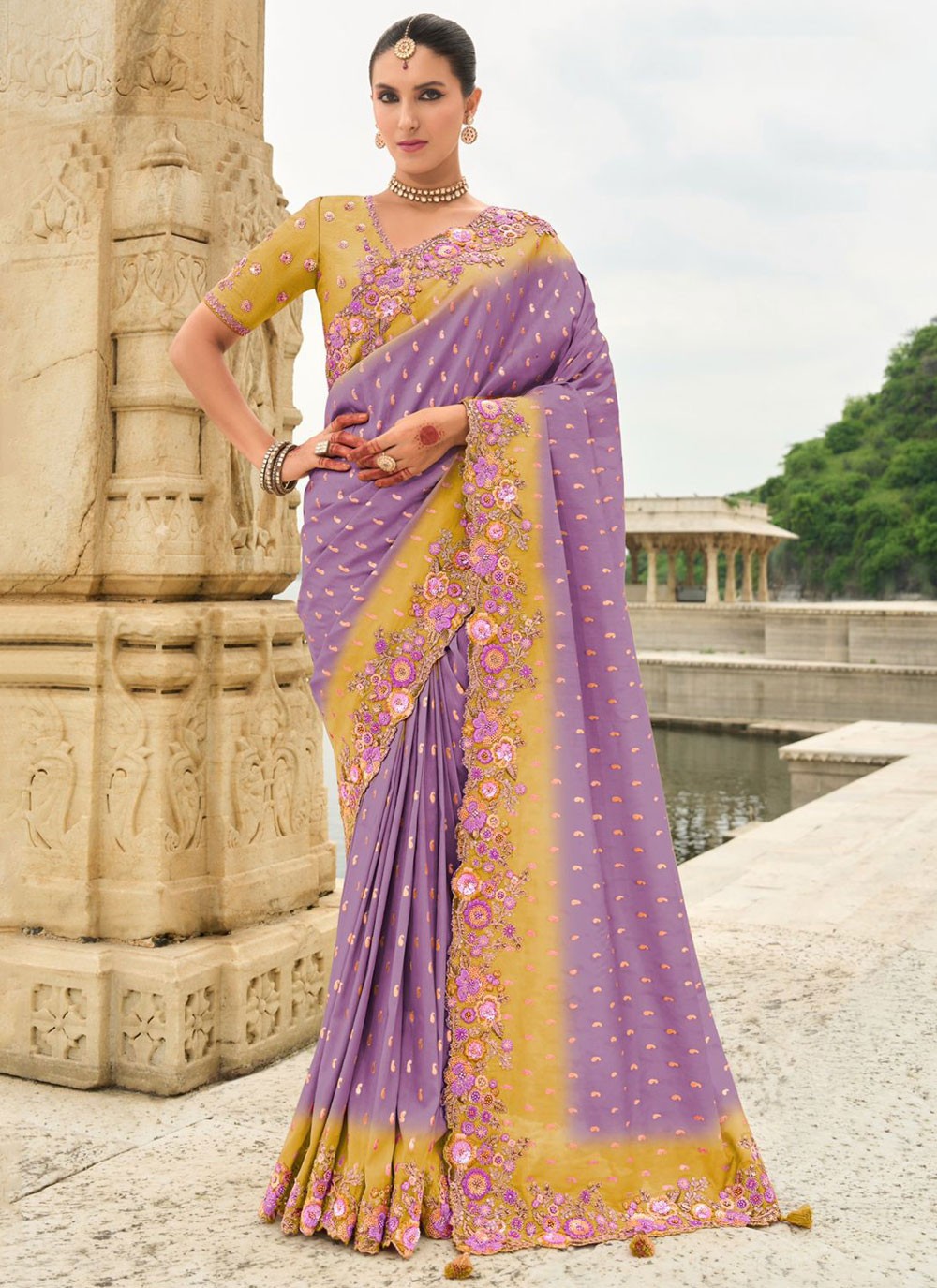 Buttis Silk Lavender Saree S14515