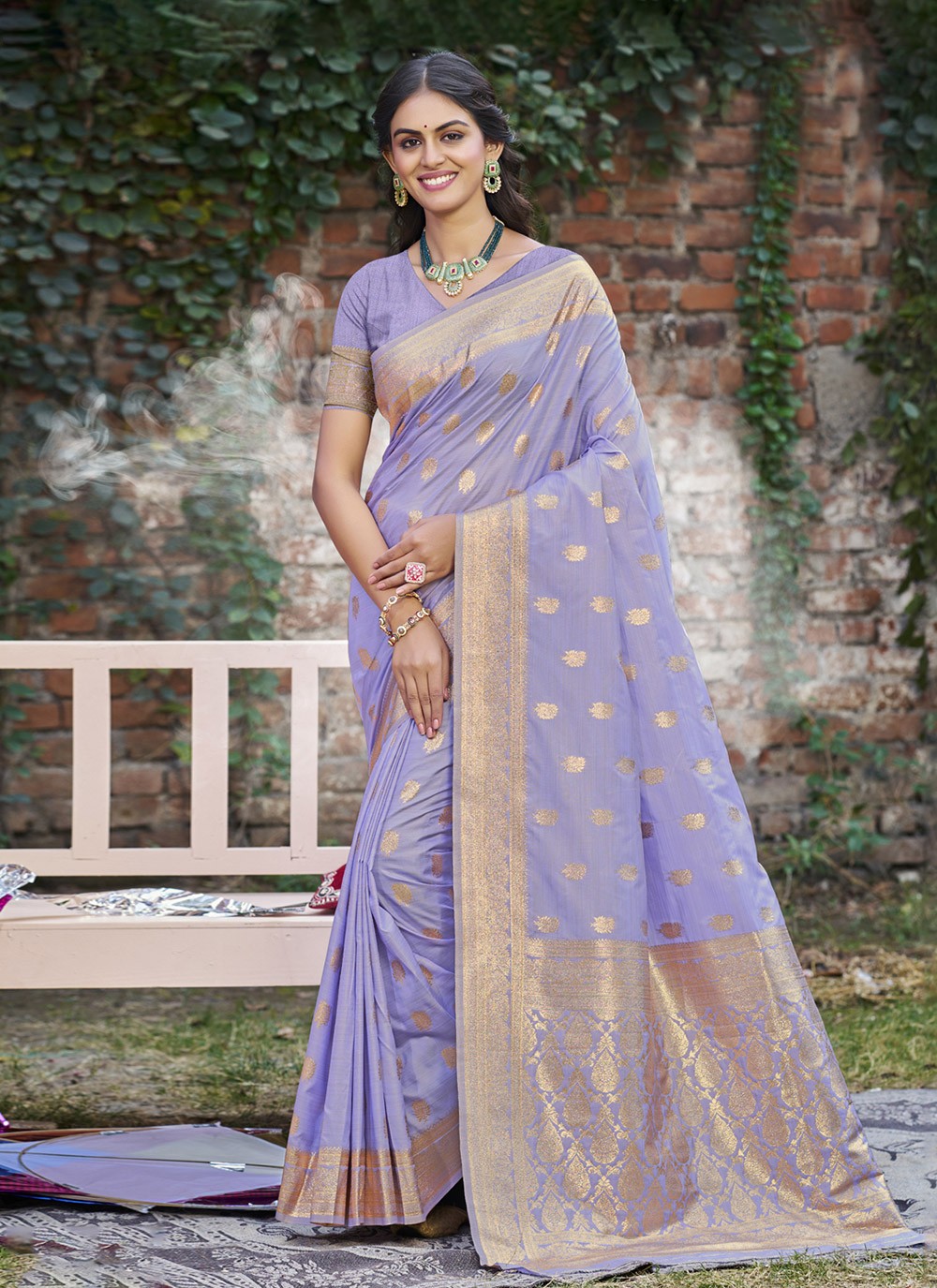 Contemporary Weaving Zari Lavender Silk S12811