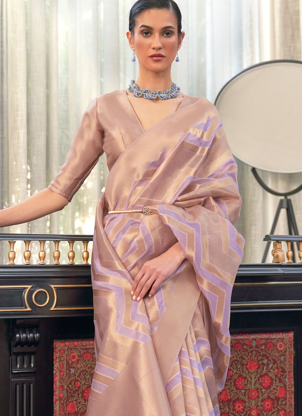 Classic Weaving Zari Organza Saree - S4349