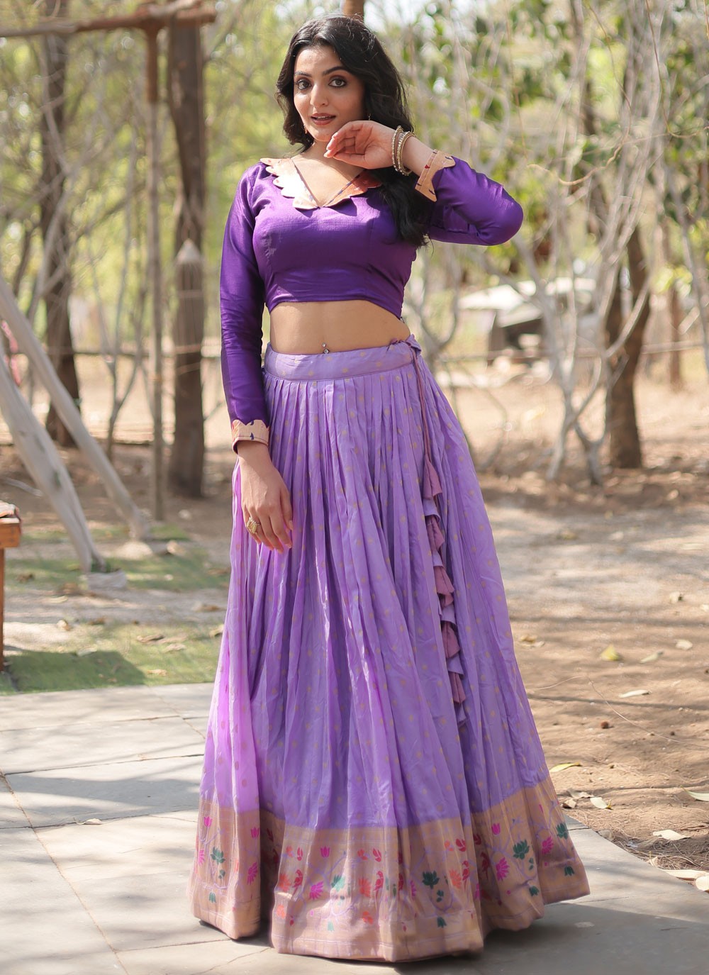 Border Work Viscose Readymade Lehenga Choli - L2191