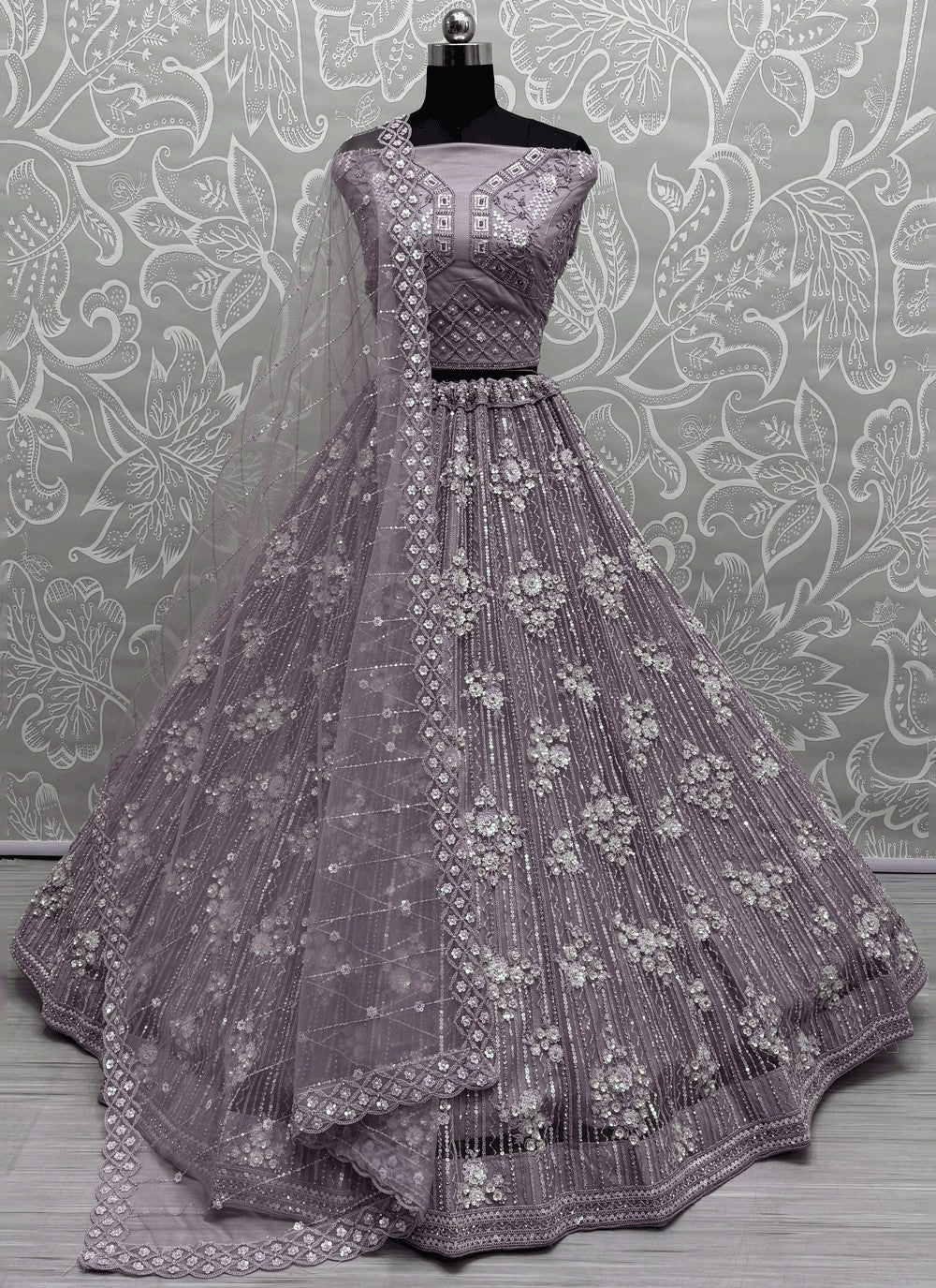 Dimond Net A - Line Lehenga - L2896