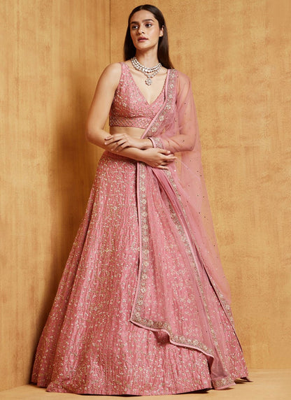 Embroidered Georgette A - Line Lehenga - L2521