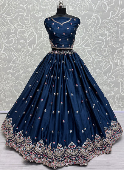 Embroidered Silk A - Line Lehenga - L2842