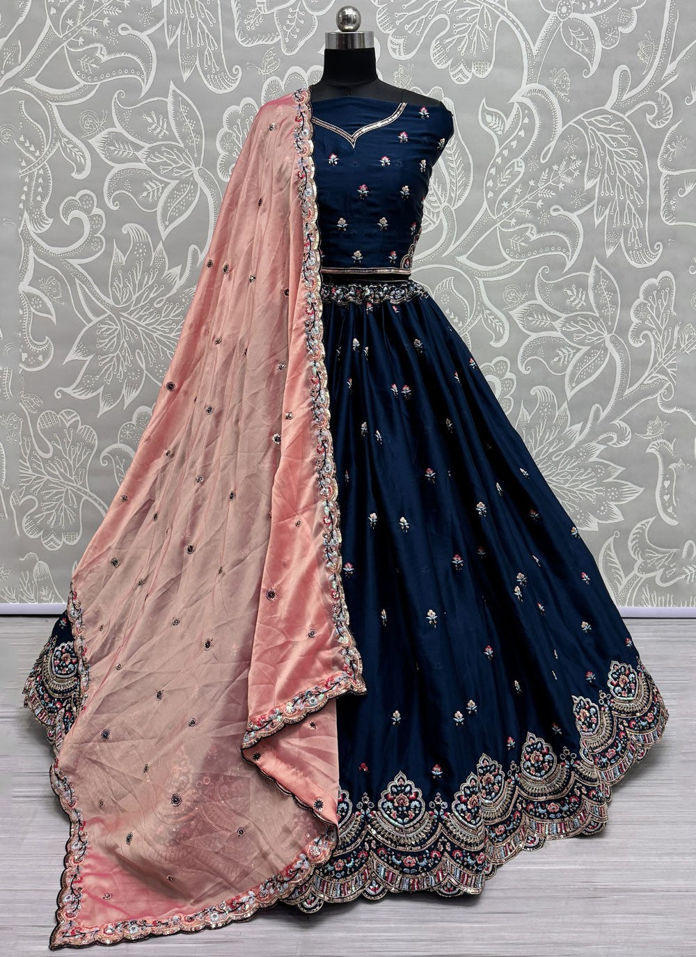 Embroidered Silk A - Line Lehenga - L2842