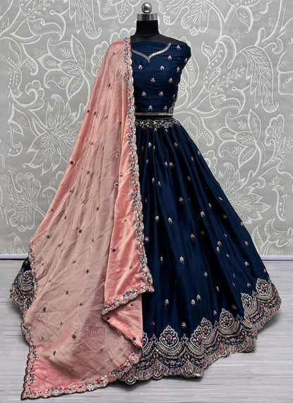 Embroidered Silk A - Line Lehenga - L2842