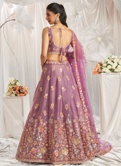 Embroidered Organza A - Line Lehenga - L2416