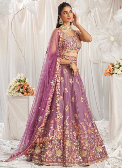 Embroidered Organza A - Line Lehenga - L2416