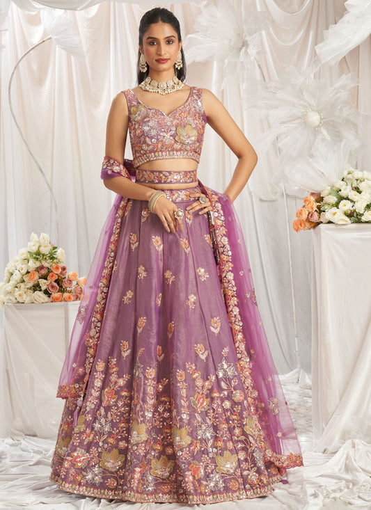 Embroidered Organza A - Line Lehenga - L2416