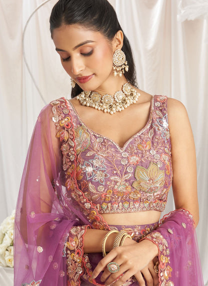 Embroidered Organza A - Line Lehenga - L2416