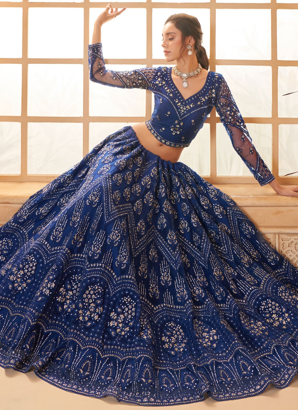 Cord Net A - Line Lehenga - L2728