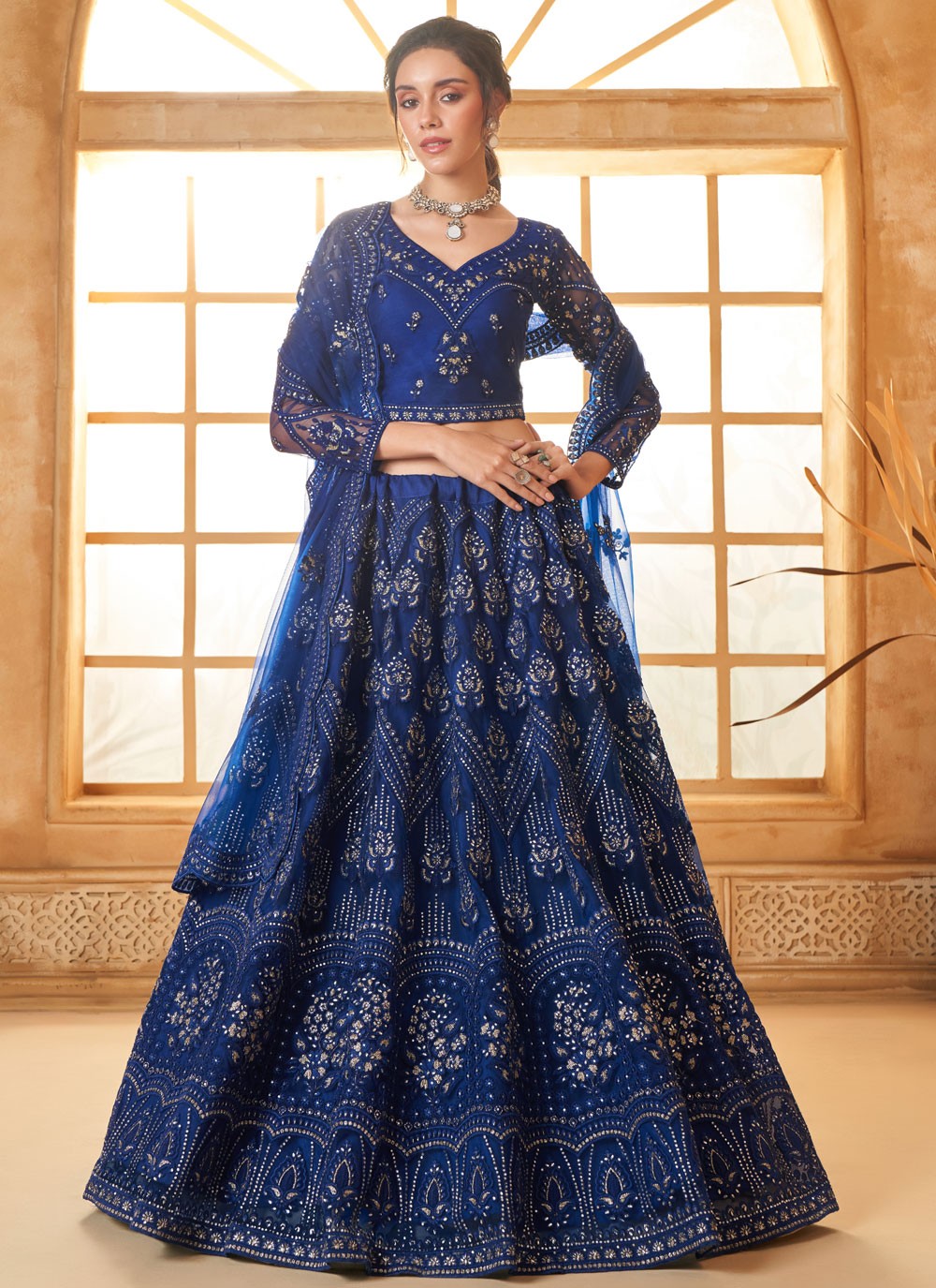 Cord Net A - Line Lehenga - L2728