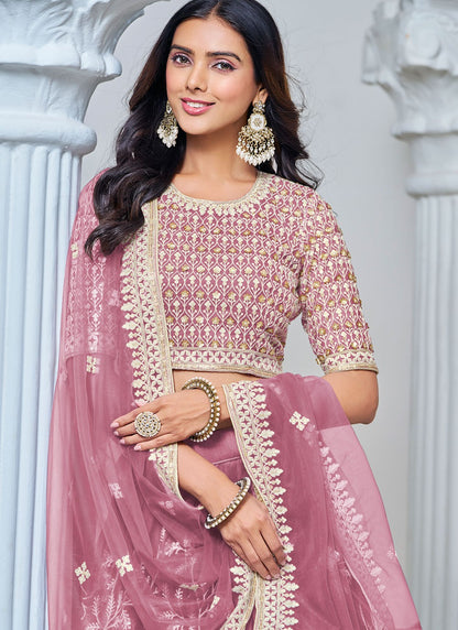 Embroidered Net Lehenga - L3031