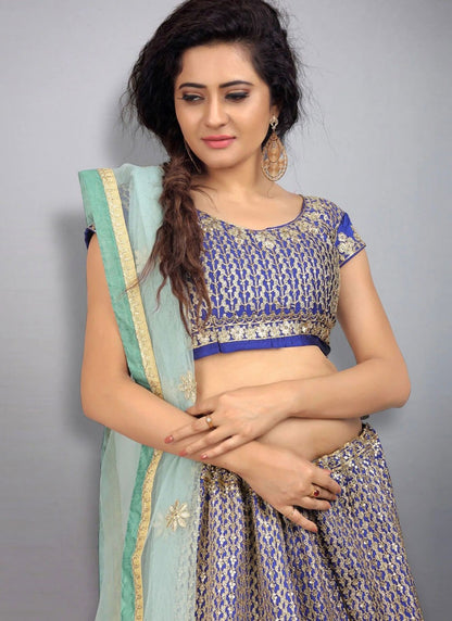 Embroidered Georgette A - Line Lehenga - L2529