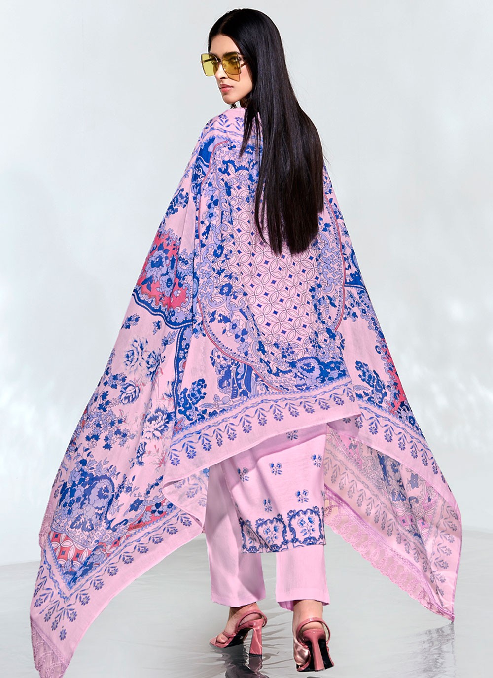 Digital Print Linen Pink Salwar Suit T6113
