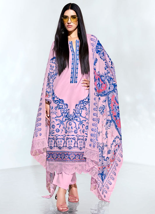 Digital Print Linen Pink Salwar Suit T6113