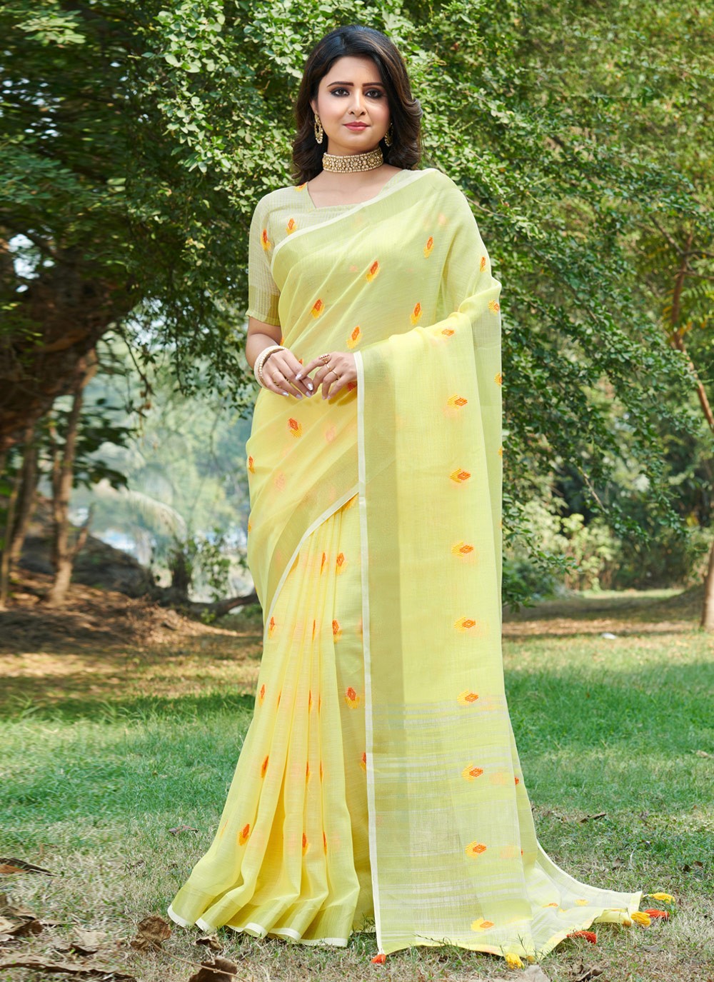 Casual Weaving Zari Linen Saree - S2688