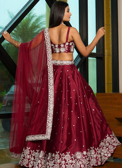 Embroidered Art Silk A - Line Lehenga - L2951