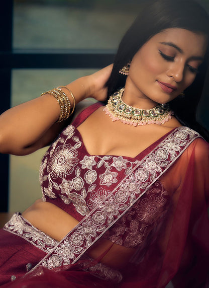 Embroidered Art Silk A - Line Lehenga - L2951