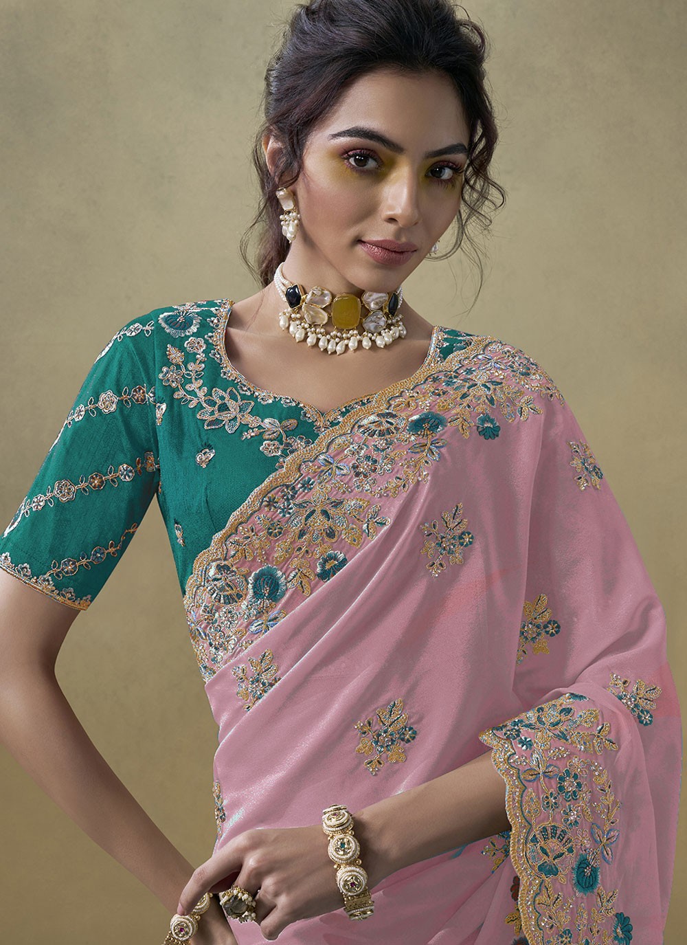 Cord Georgette Magenta Saree S13878