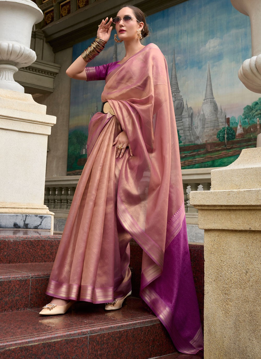 Classic Weaving Zari Tissue Saree - S8004
