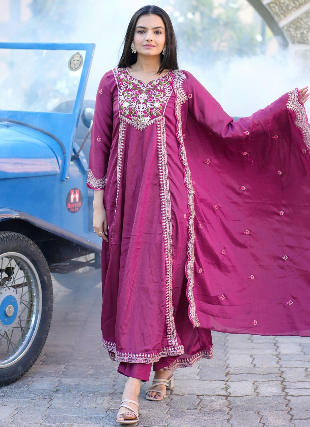 Archive Embroidered, Sequins, Zari 316802 Magenta T6829