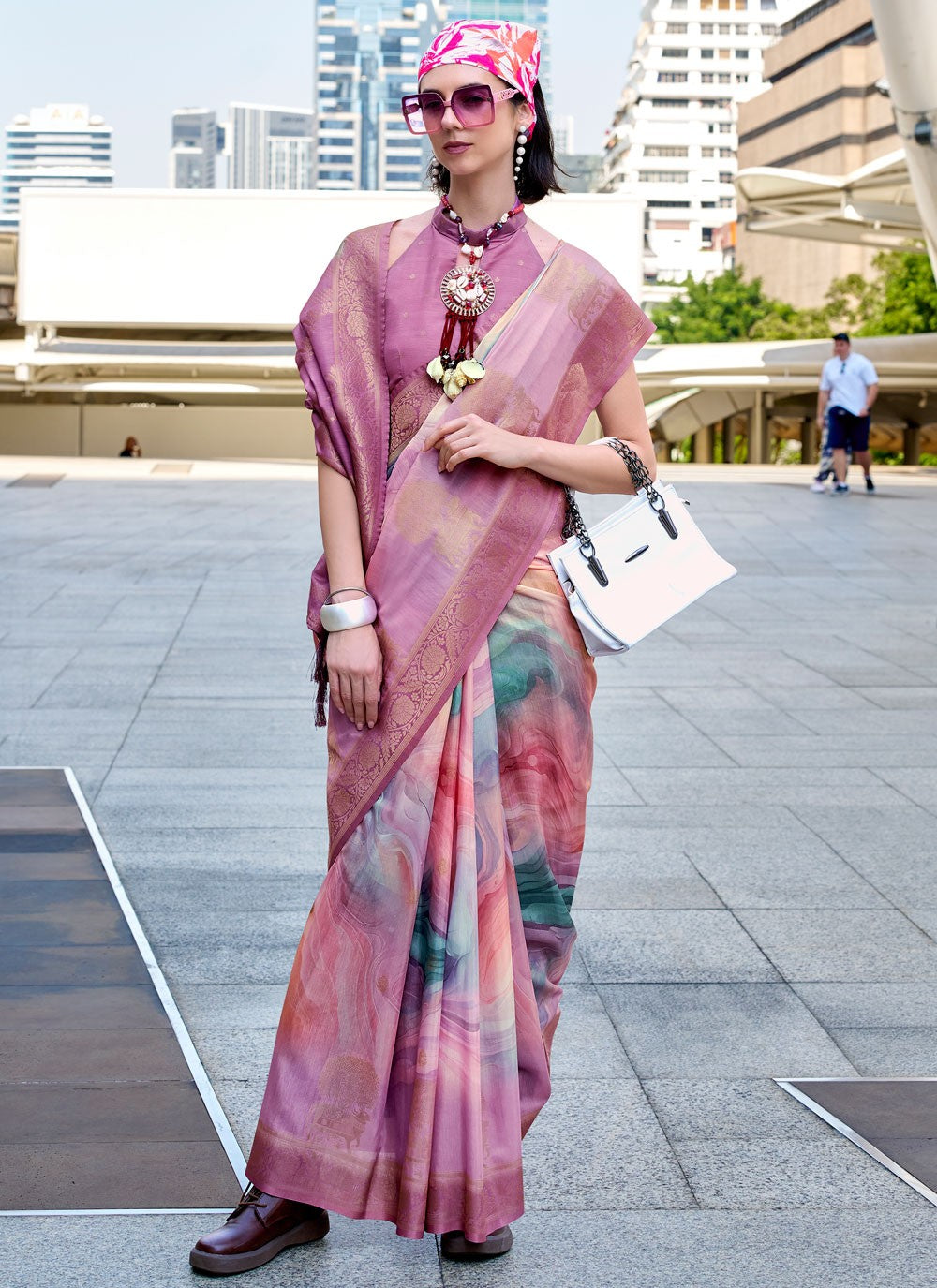 Trendy Saree Jacquard Work Magenta, Purple Handloom Silk Saree S12664