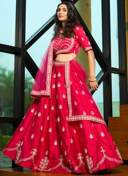 Embroidered Art Silk A - Line Lehenga - L2951