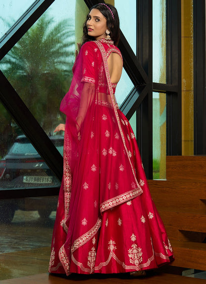 Embroidered Art Silk A - Line Lehenga - L2951
