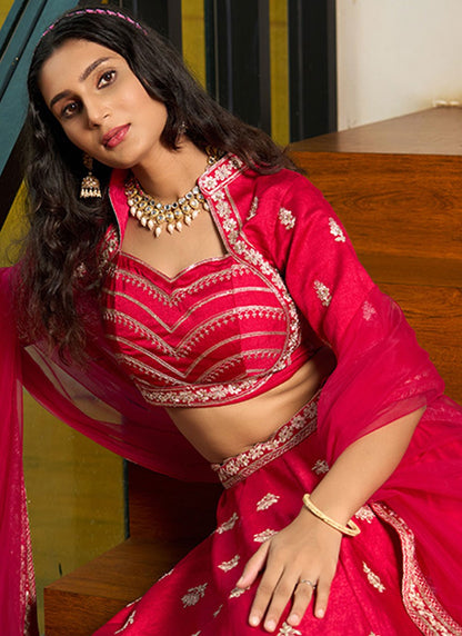 Embroidered Art Silk A - Line Lehenga - L2951
