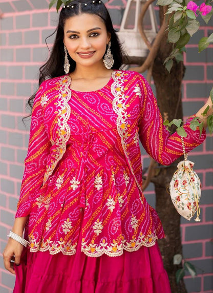 Chinon Festival, Mehandi & Sangeet Readymade Lehenga Choli L3585