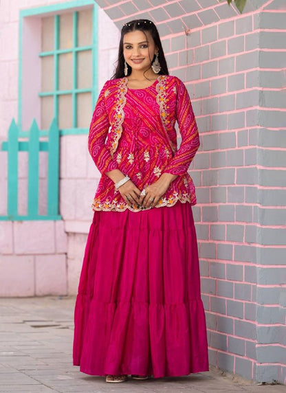 Chinon Festival, Mehandi & Sangeet Readymade Lehenga Choli L3585