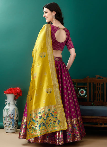 Jacquard Work Jacquard Silk A - Line Lehenga - L2157