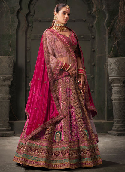 Cord Lycra, Velvet Readymade Lehenga Choli - L2208