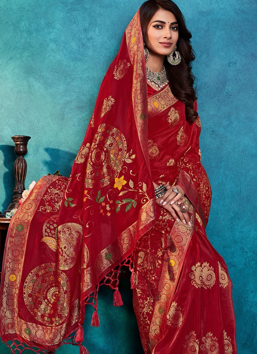 Traditional Weaving Zari Silk Hot Pink Saree - S11365