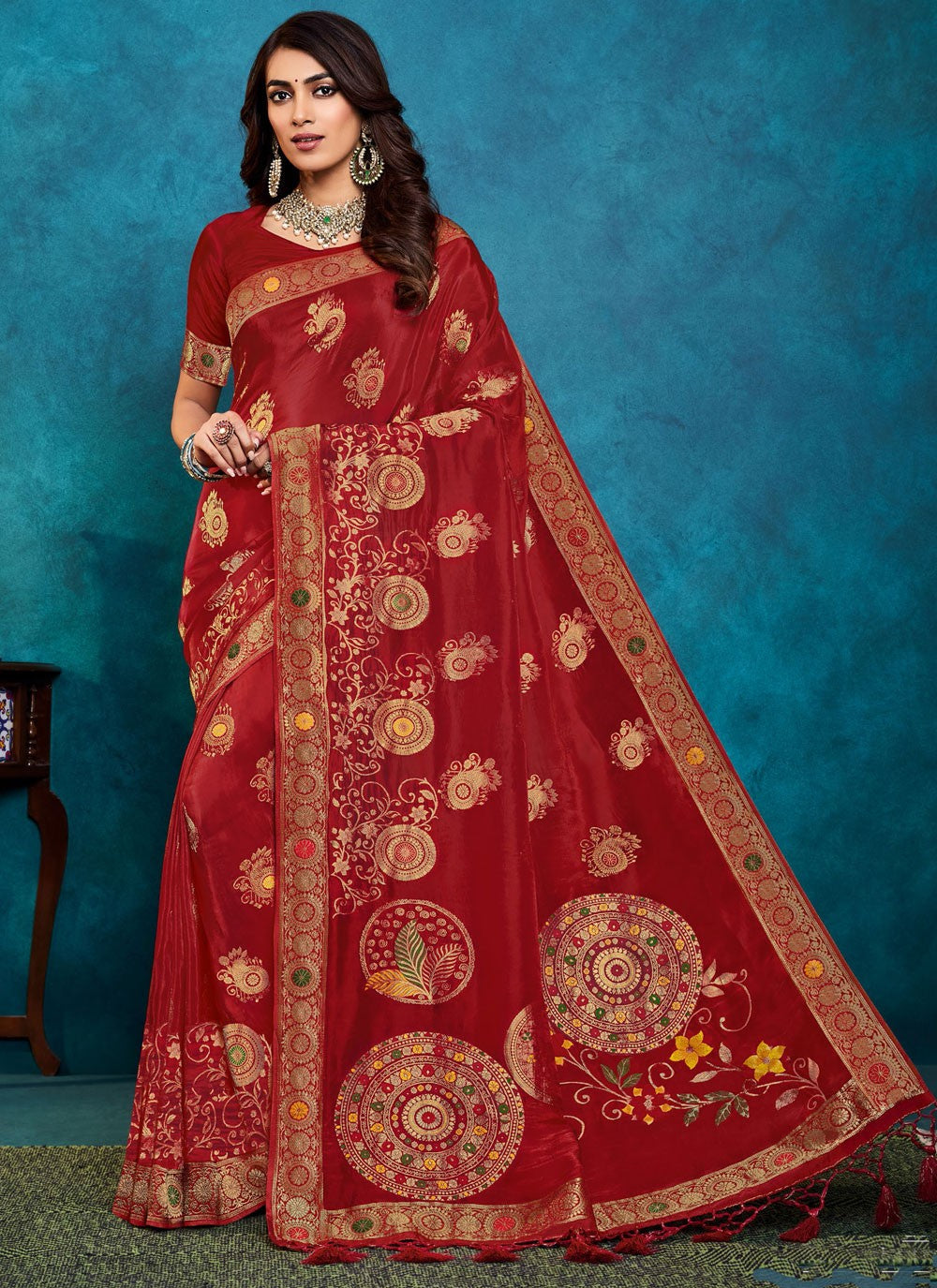 Traditional Weaving Zari Silk Hot Pink Saree - S11365