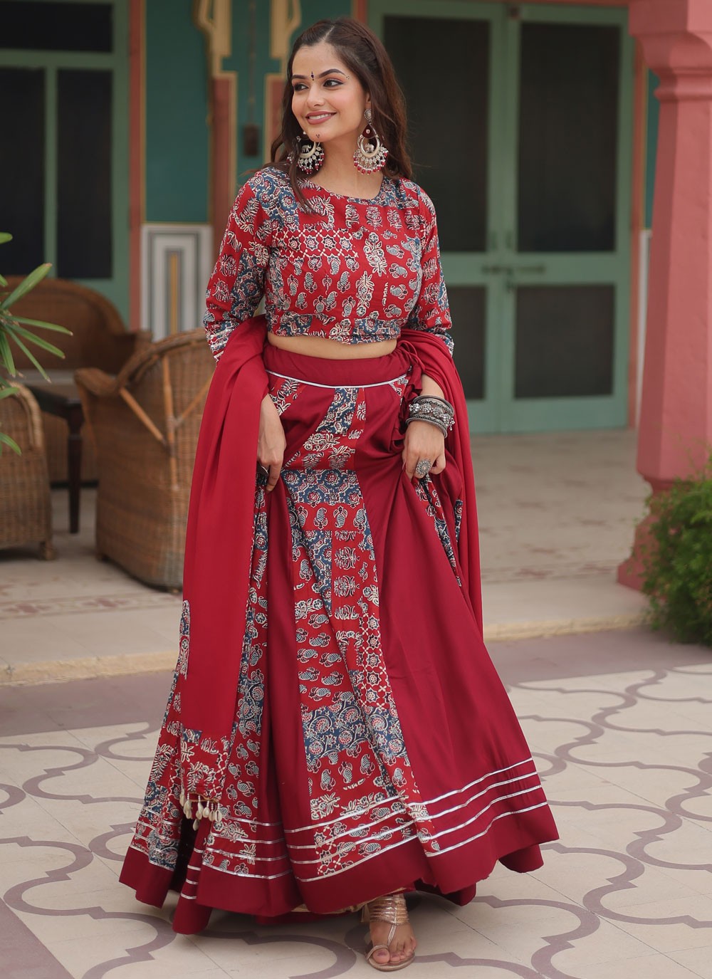 Lace Rayon Readymade Lehenga Choli - L2398