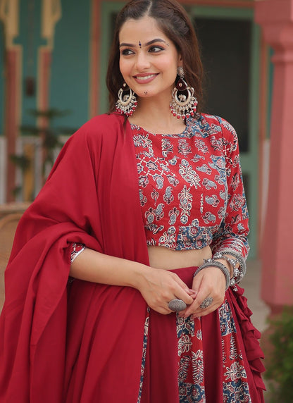 Lace Rayon Readymade Lehenga Choli - L2398