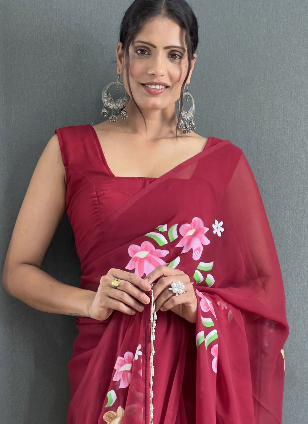 Classic Printed Fancy Fabric Saree - S9100