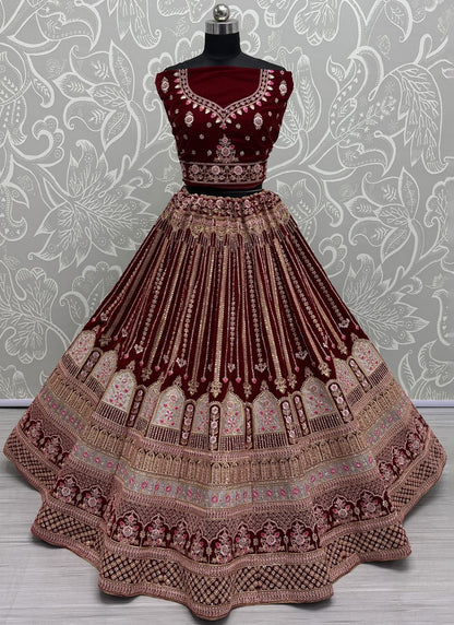 Dimond Velvet A - Line Lehenga - L2602
