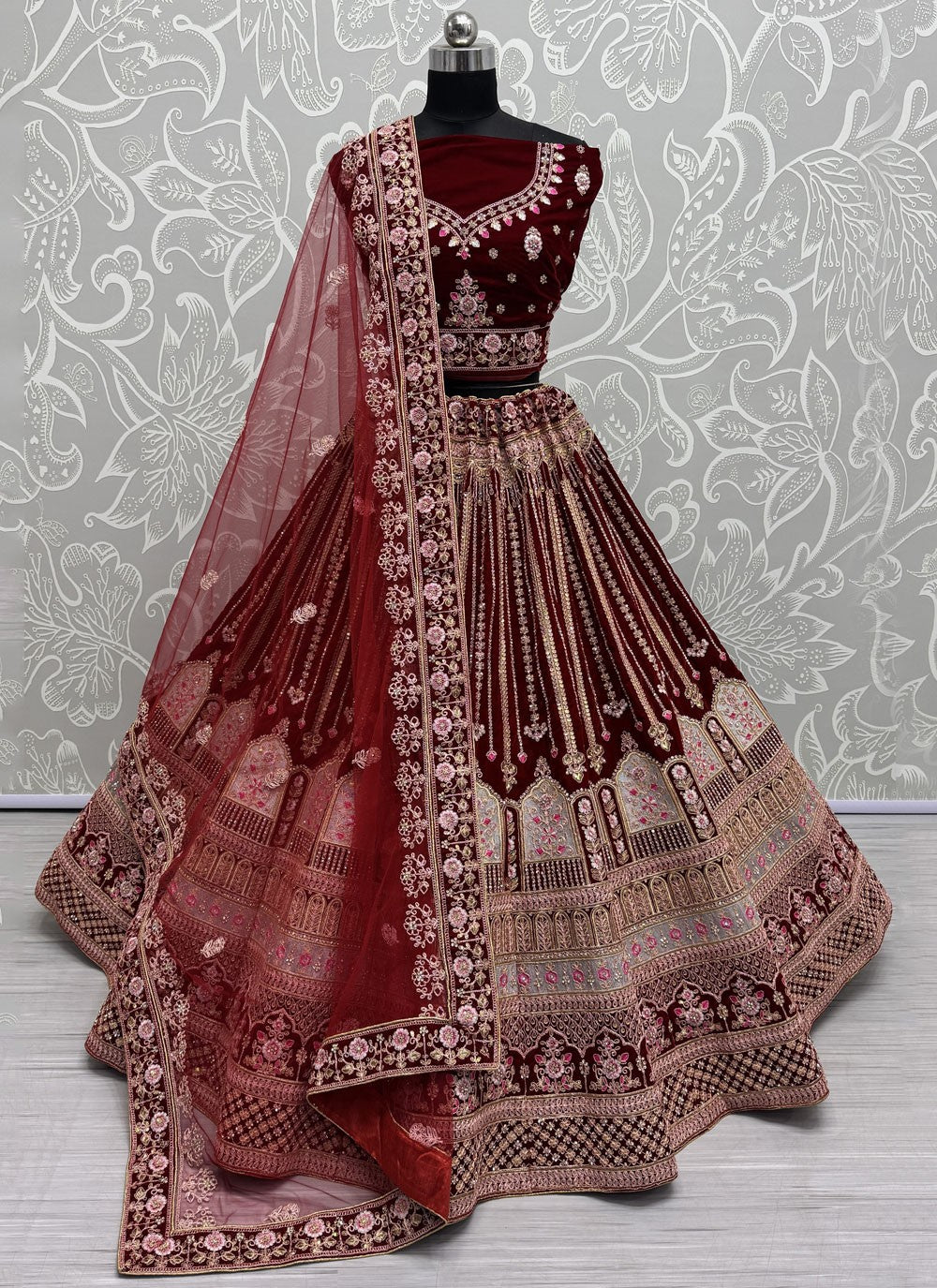 Dimond Velvet A - Line Lehenga - L2602