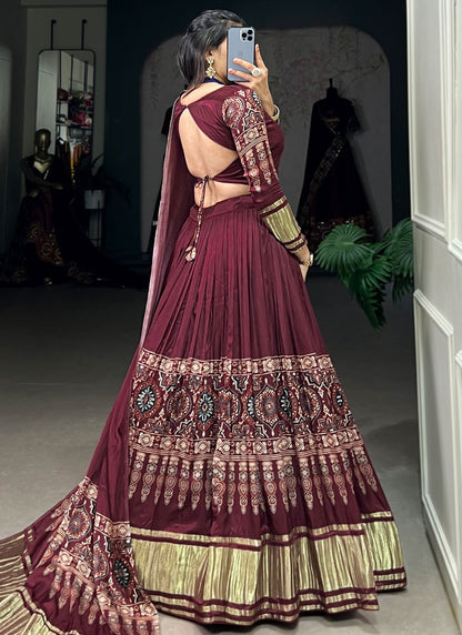 Digital Print Silk A - Line Lehenga - L2337
