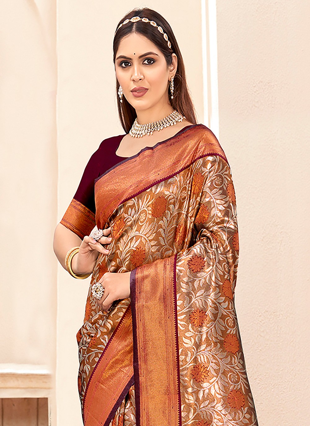 Classic Printed Silk Saree - S6599