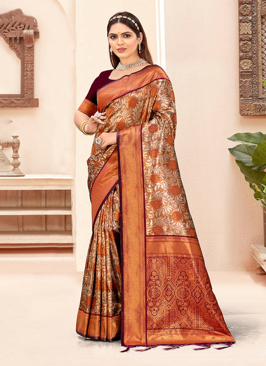 Classic Printed Silk Saree - S6599