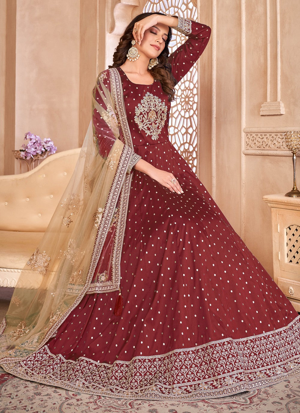 Tafeta Silk Salwar Suit - T1276